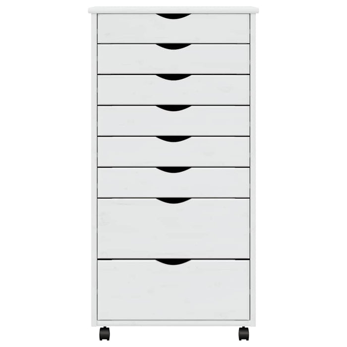 Armadietto Rotante con Cassetti MOSS Bianco Legno Massello Pino 355898