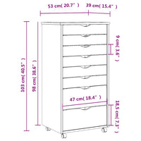 Armadietto Rotante con Cassetti MOSS Bianco Legno Massello Pino 355898
