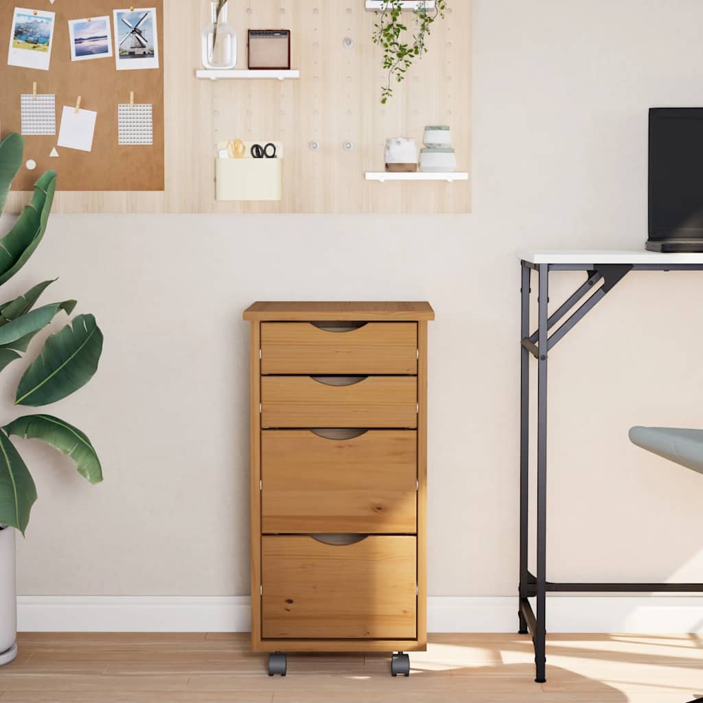 Armadietto Rotante con Cassetti MOSS ambra Legno Massello Pino