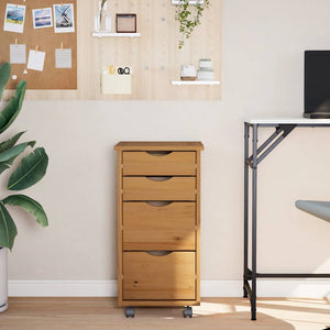 Armadietto Rotante con Cassetti MOSS ambra Legno Massello Pino 355903