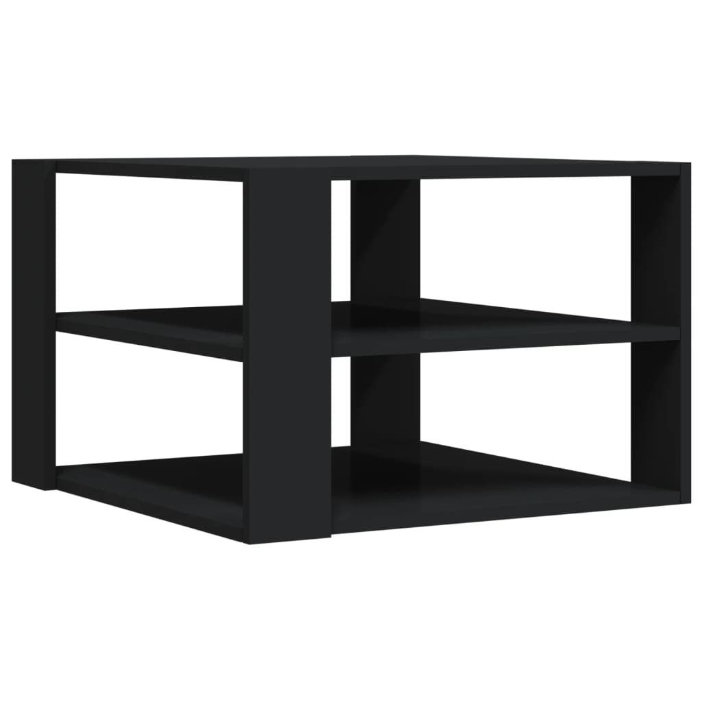 Tavolino da Salotto Nero 59,5x59,5x40 cm in Legno Multistrato 834246