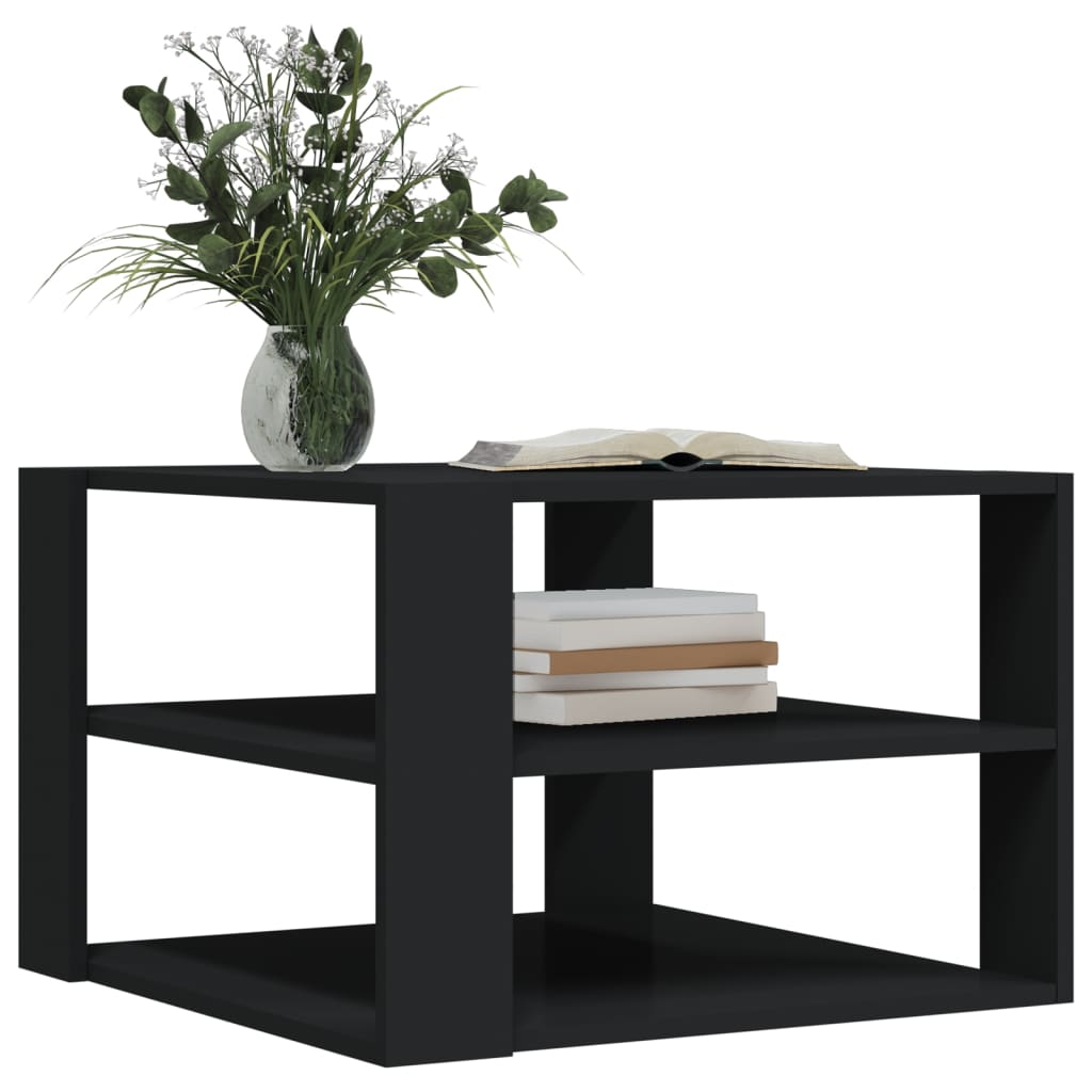 Tavolino da Salotto Nero 59,5x59,5x40 cm in Legno Multistrato 834246