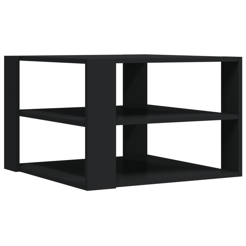 Tavolino da Salotto Nero 59,5x59,5x40 cm in Legno Multistrato 834246