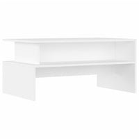 Tavolino da Salotto-Tavolino da soggiorno Bianco 90x55x42,5 cm in Legno Multistrato