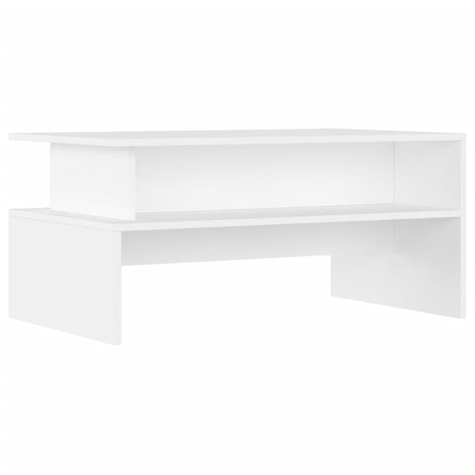 Tavolino da Salotto-Tavolino da soggiorno Bianco 90x55x42,5 cm in Legno Multistrato