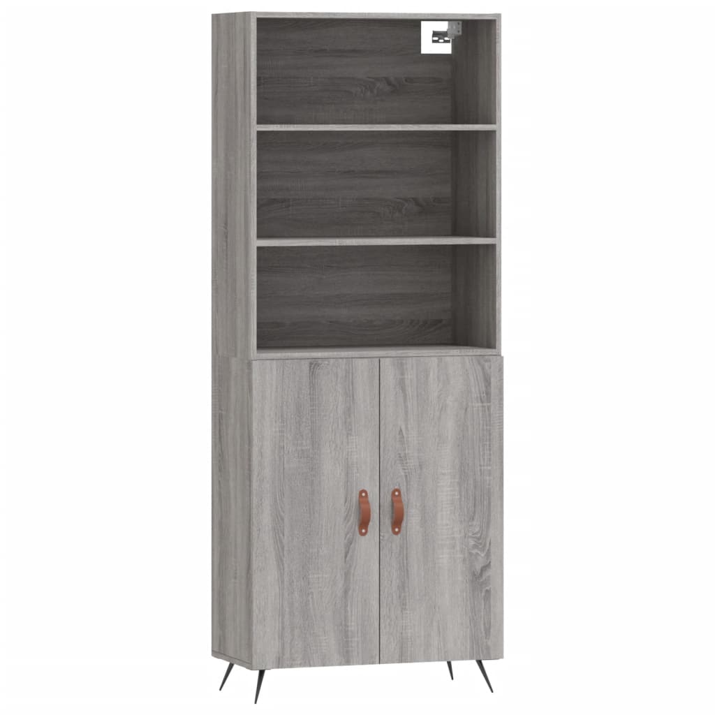 Credenza Grigio Sonoma 69,5x34x180 cm in Legno Multistratocod mxl 125508