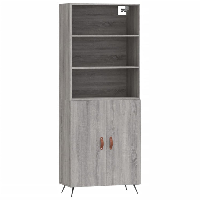 Credenza Grigio Sonoma 69,5x34x180 cm in Legno Multistratocod mxl 125508