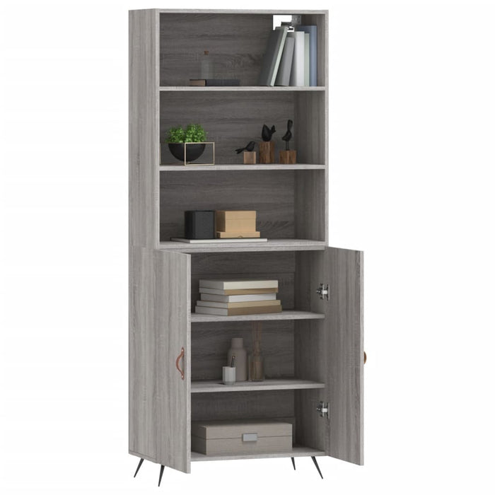 Credenza Grigio Sonoma 69,5x34x180 cm in Legno Multistratocod mxl 125508