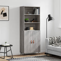 Credenza Grigio Sonoma 69,5x34x180 cm in Legno Multistratocod mxl 125508