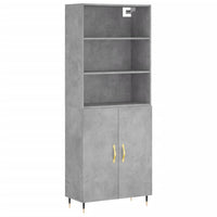 Credenza Grigio Cemento 69,5x34x180 cm in Legno Multistrato 3189233