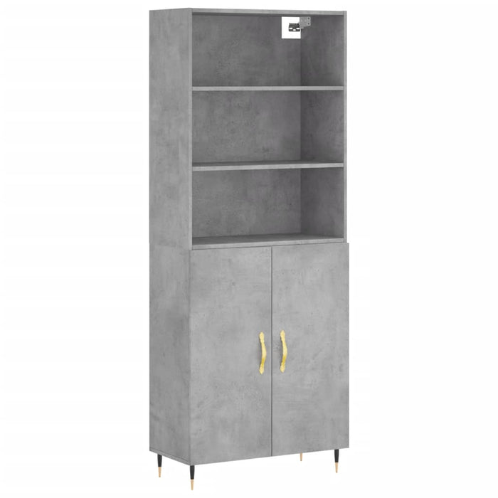 Credenza Grigio Cemento 69,5x34x180 cm in Legno Multistrato 3189233