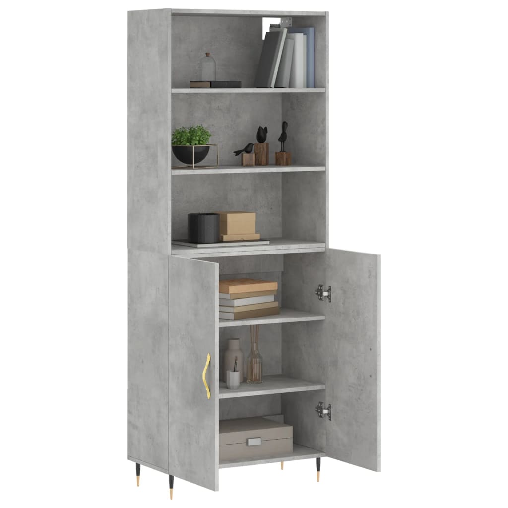 Credenza Grigio Cemento 69,5x34x180 cm in Legno Multistrato 3189233