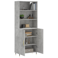 Credenza Grigio Cemento 69,5x34x180 cm in Legno Multistrato 3189233