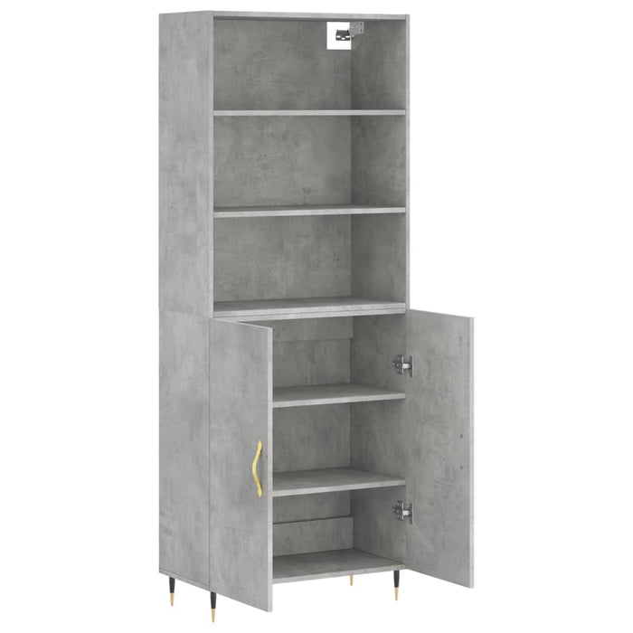 Credenza Grigio Cemento 69,5x34x180 cm in Legno Multistrato 3189233