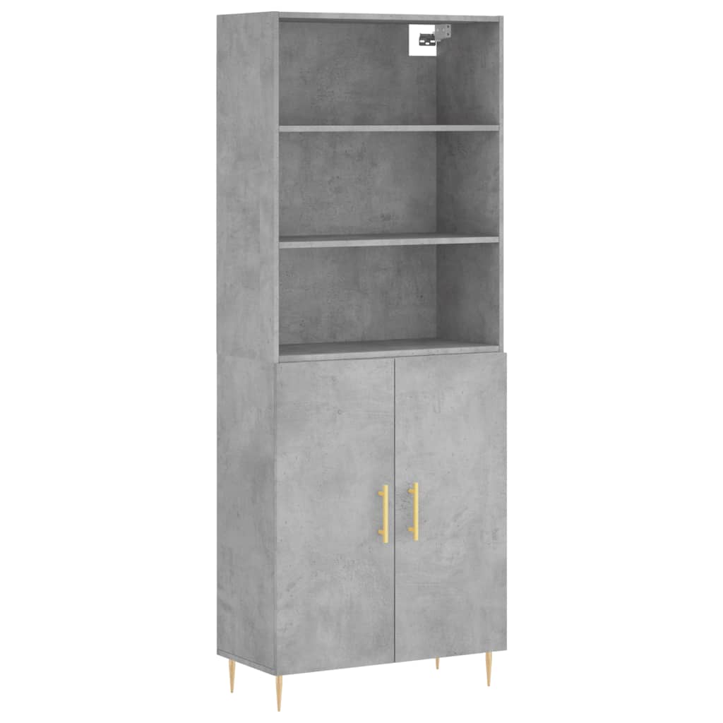 Credenza Grigio Cemento 69,5x34x180 cm in Legno Multistratocod mxl 101429