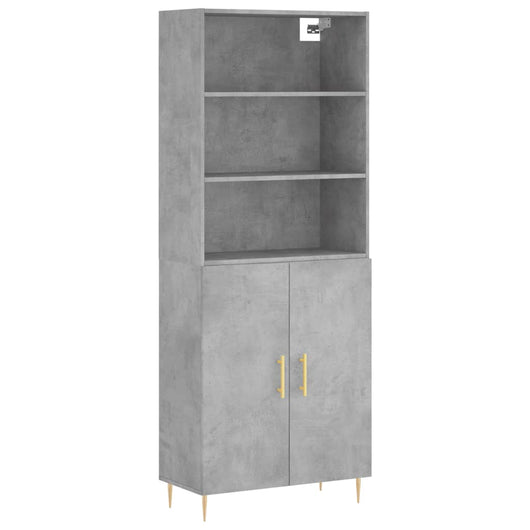 Credenza Grigio Cemento 69,5x34x180 cm in Legno Multistratocod mxl 101429