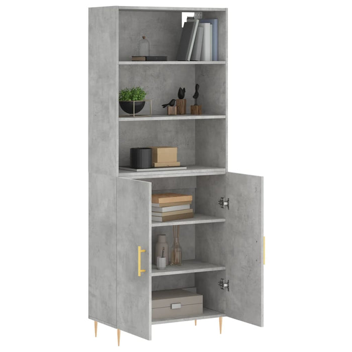 Credenza Grigio Cemento 69,5x34x180 cm in Legno Multistratocod mxl 101429