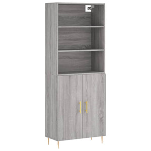 Credenza-Buffet-Armadio da cucina Grigio Sonoma 69,5x34x180 cm in Legno Multistrato 451503