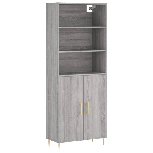 Credenza-Buffet-Armadio da cucina Grigio Sonoma 69,5x34x180 cm in Legno Multistrato 451503