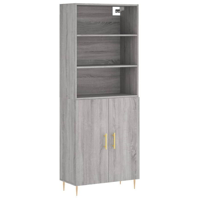 Credenza-Buffet-Armadio da cucina Grigio Sonoma 69,5x34x180 cm in Legno Multistrato 451503