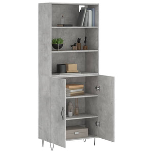 Credenza Grigio Cemento 69,5x34x180 cm in Legno Multistrato 3189249