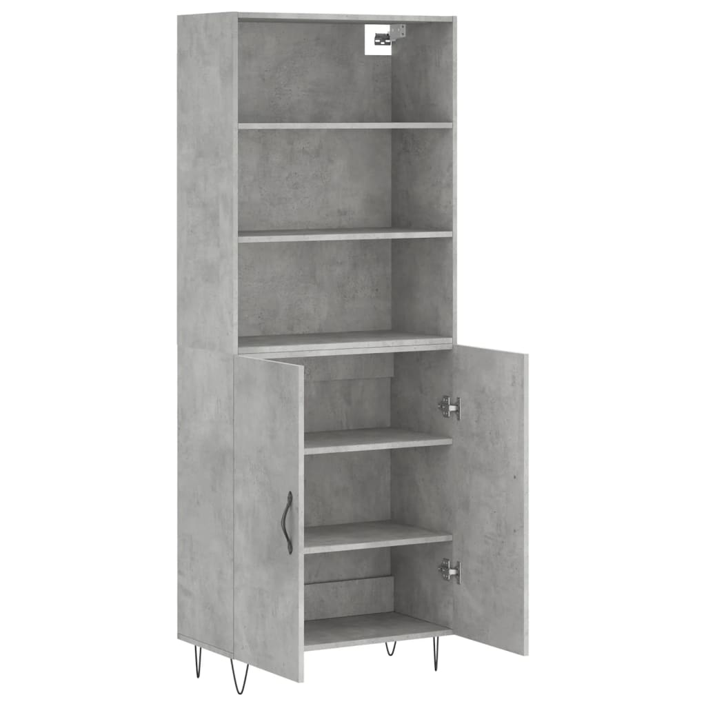 Credenza Grigio Cemento 69,5x34x180 cm in Legno Multistrato 3189249