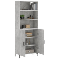 Credenza Grigio Cemento 69,5x34x180 cm in Legno Multistrato 3189257