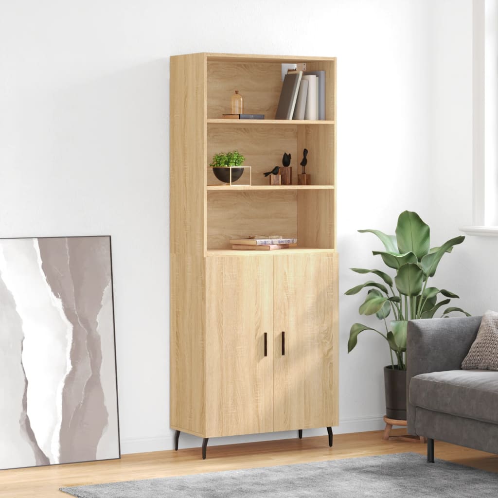 vidaXL Credenza Rovere Sonoma 69,5x34x180 cm in Legno Multistrato