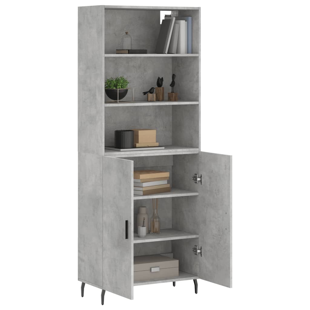Credenza Grigio Cemento 69,5x34x180 cm in Legno Multistratocod mxl 125482