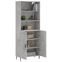 Credenza Grigio Cemento 69,5x34x180 cm in Legno Multistratocod mxl 125482
