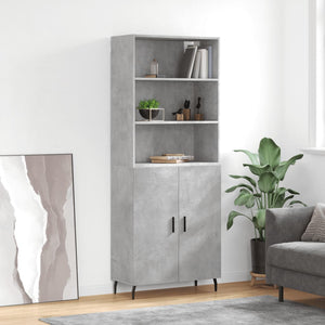 Credenza Grigio Cemento 69,5x34x180 cm in Legno Multistratocod mxl 125482
