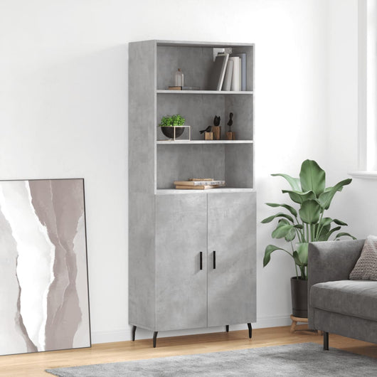 Credenza Grigio Cemento 69,5x34x180 cm in Legno Multistratocod mxl 125482