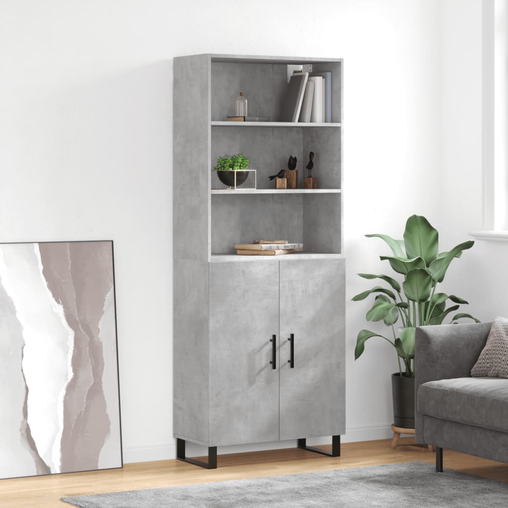 Credenza Grigio Cemento 69,5x34x180 cm in Legno Multistratocod mxl 101790