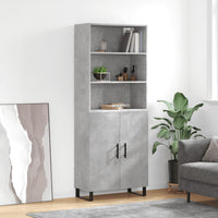 Credenza Grigio Cemento 69,5x34x180 cm in Legno Multistratocod mxl 101790
