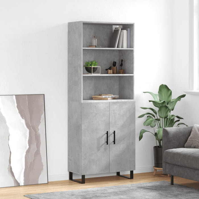 Credenza Grigio Cemento 69,5x34x180 cm in Legno Multistratocod mxl 101790