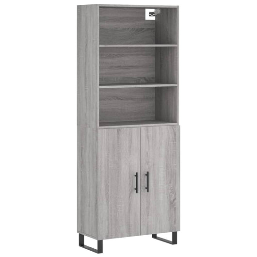 Credenza Grigio Sonoma 69,5x34x180 cm in Legno Multistrato 3189283