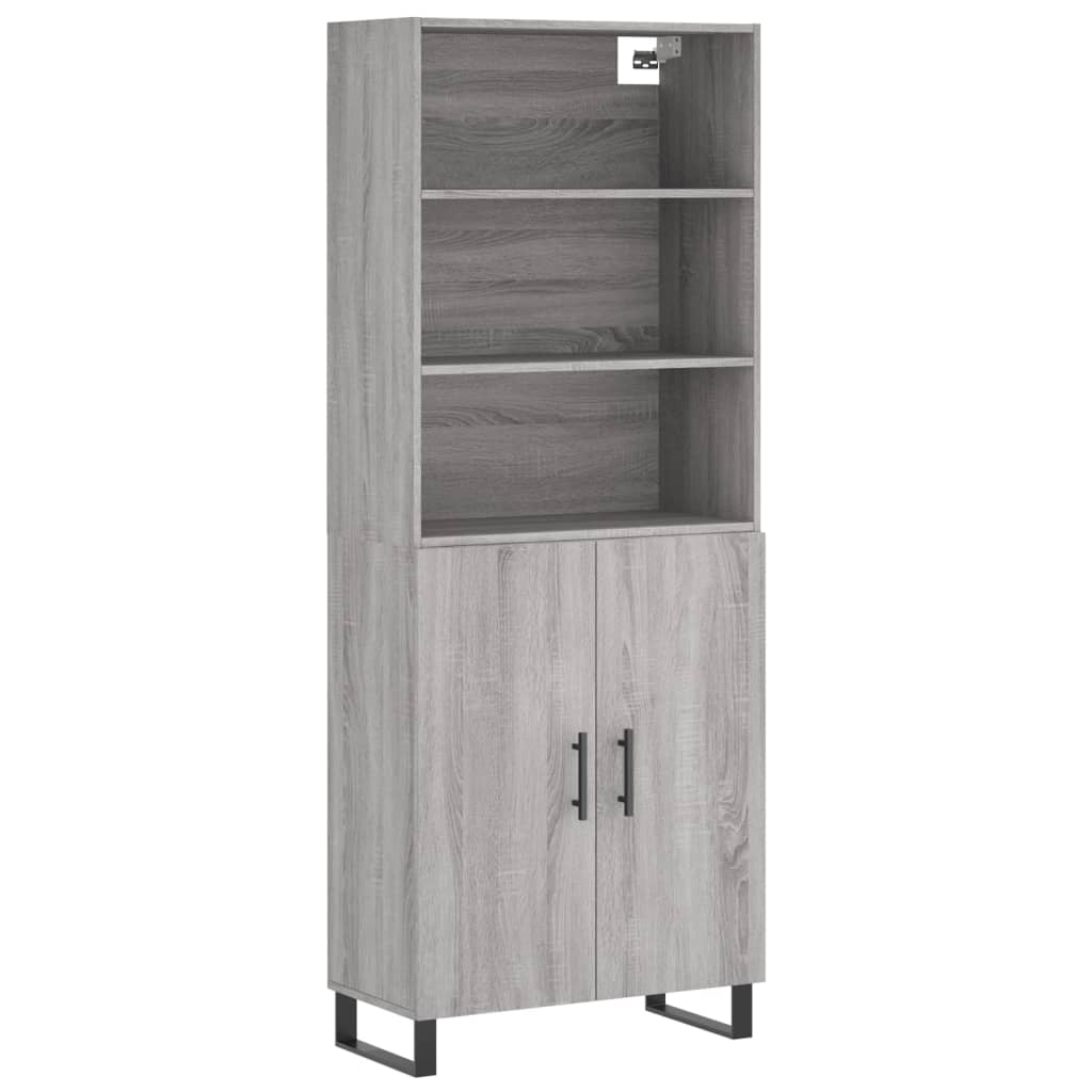 Credenza Grigio Sonoma 69,5x34x180 cm in Legno Multistratocod mxl 101784