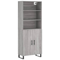 Credenza Grigio Sonoma 69,5x34x180 cm in Legno Multistratocod mxl 101784