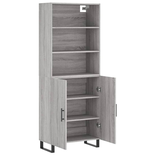 Credenza cassettiera mobile contenitore organizer cucina soggiorno salotto alto sonoma 695 x 34 x 180 cm legno ingegnerizzato grigio 02_0035606