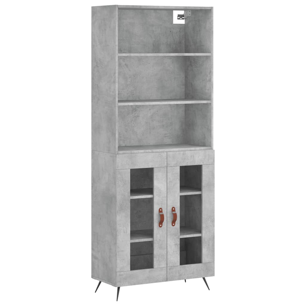 Credenza Grigio Cemento 69,5x34x180 cm in Legno Multistratocod mxl 77805