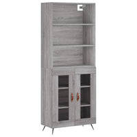 Credenza Grigio Sonoma 69,5x34x180 cm in Legno Multistrato 3189291