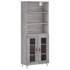 Credenza Grigio Sonoma 69,5x34x180 cm in Legno Multistrato 3189291