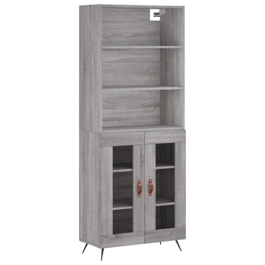 Credenza Grigio Sonoma 69,5x34x180 cm in Legno Multistrato 3189291