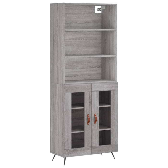 Credenza Grigio Sonoma 69,5x34x180 cm in Legno Multistrato 3189291