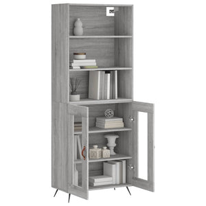 Credenza Grigio Sonoma 69,5x34x180 cm in Legno Multistrato 3189291