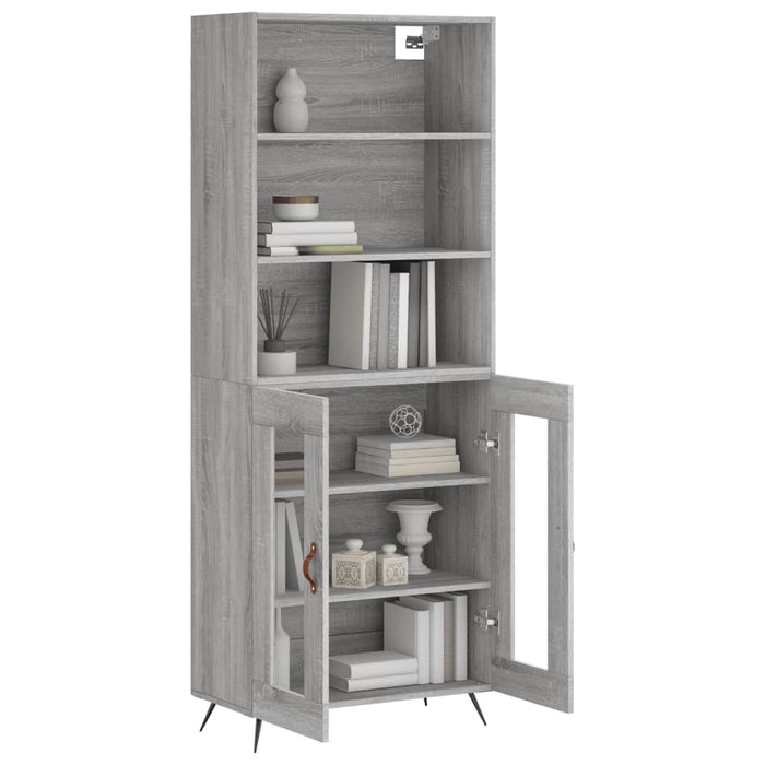 Credenza Grigio Sonoma 69,5x34x180 cm in Legno Multistrato 3189291