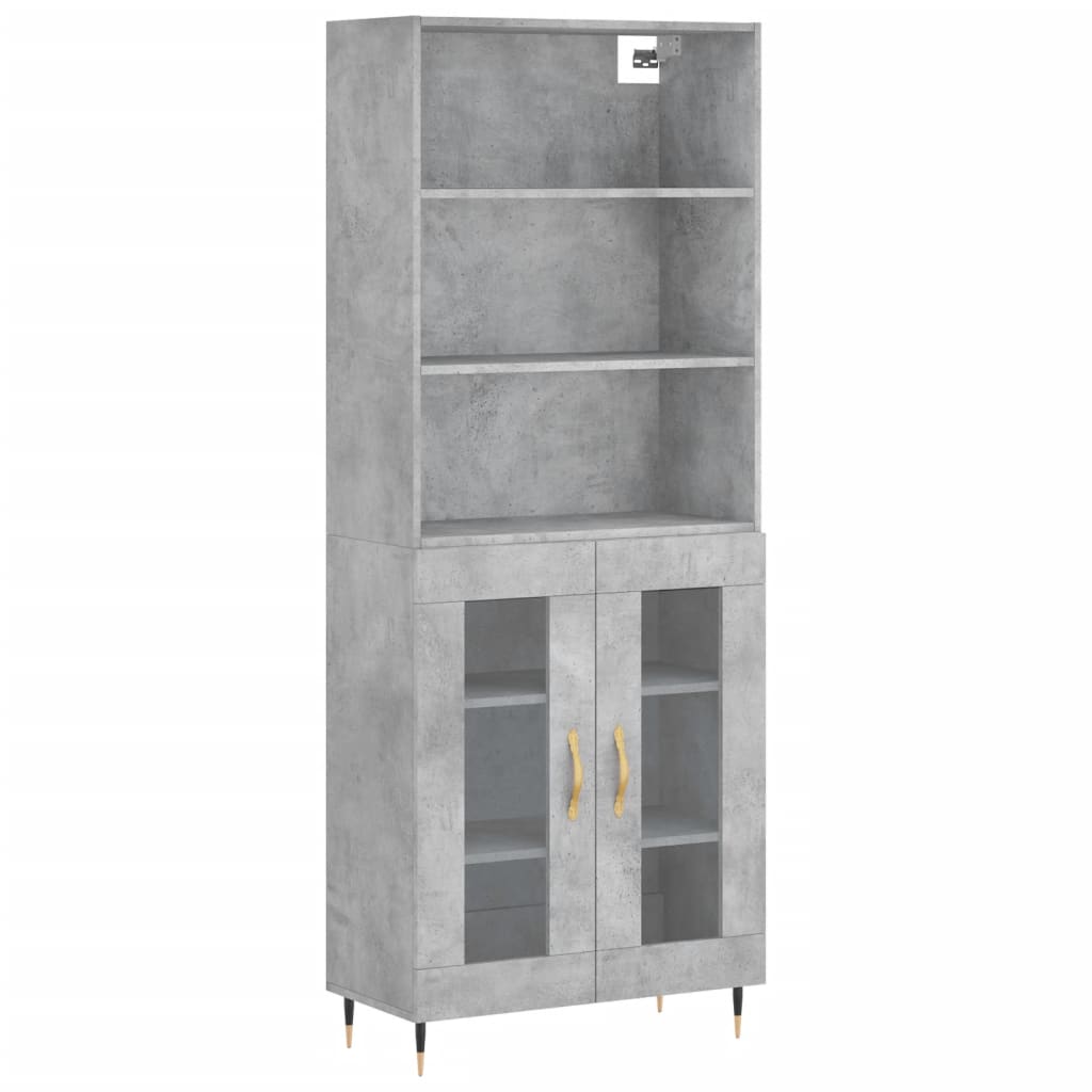 Credenza Grigio Cemento 69,5x34x180 cm in Legno Multistratocod mxl 101565