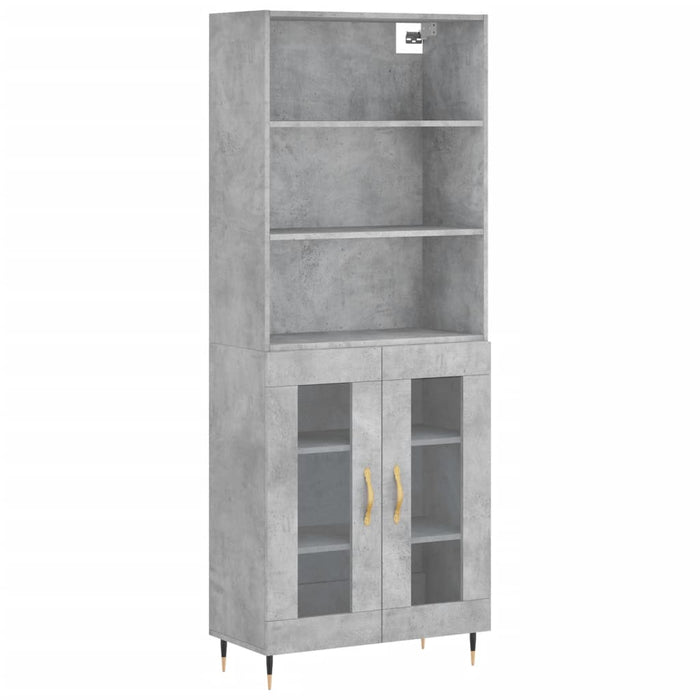 Credenza Grigio Cemento 69,5x34x180 cm in Legno Multistratocod mxl 101565