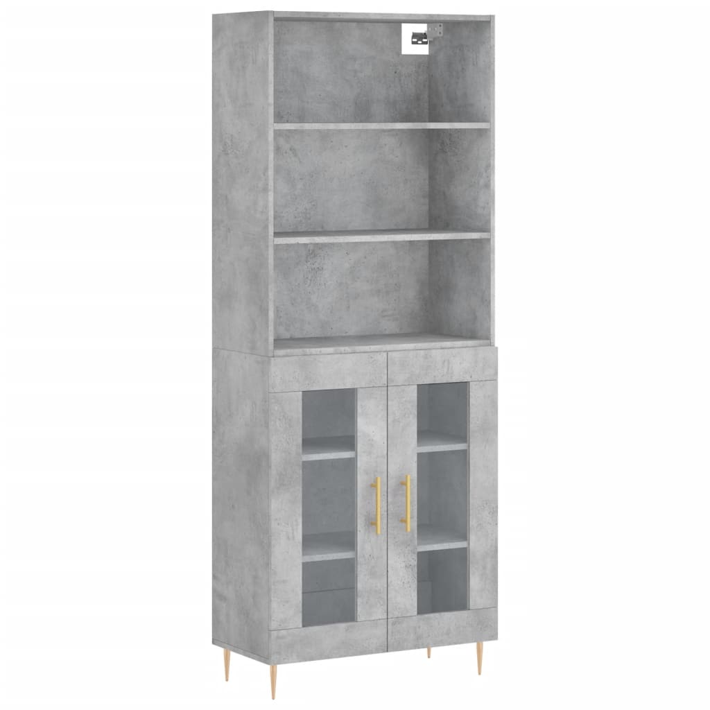 Credenza Grigio Cemento 69,5x34x180 cm in Legno Multistrato 3189305