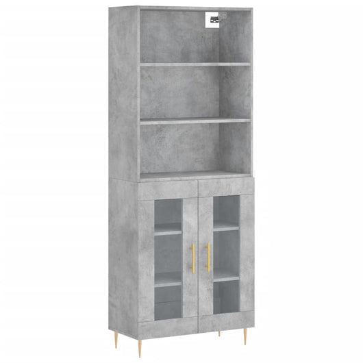 Credenza Grigio Cemento 69,5x34x180 cm in Legno Multistrato 3189305